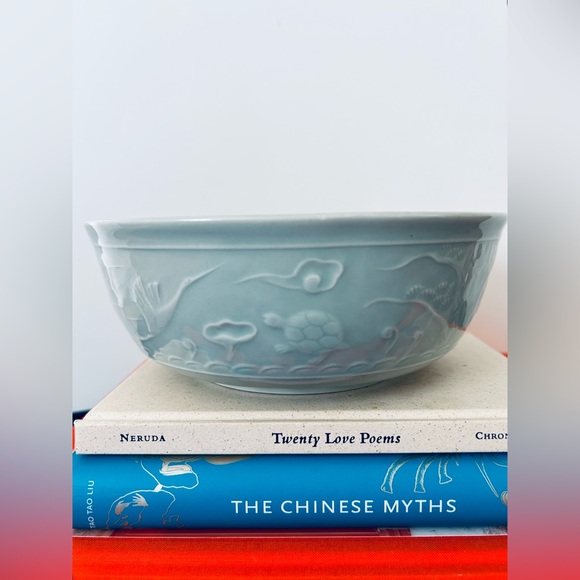 🛑SOLD🛑 Vintage Set of 4 Celadon Porcelain Mythical Animals Design Bowl - Picture 3 of 6